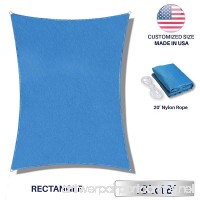 Windscreen4less 10' x 18' Sun Shade Sail UV Block Fabric Canopy in Sky Blue Rectangle for Patio Garden Customized Size (3 Year Warranty) - B06XBT299R