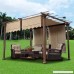 2pcs 15.5x4 Ft Pergola Shade Canopy Replacement Waterproof Polyester Cover Tan w/ Structure Valance Scalloped Edge for Outdoor Canopies Patio Lawn Yard Garden - B01GDQ2PNY