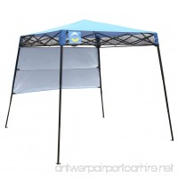 CROWN SHADES 8ft. x 8ft. Slant Leg Instant Canopy With Wall Panel and Backpack  Blue - B078XR1144
