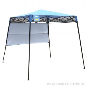 CROWN SHADES 8ft. x 8ft. Slant Leg Instant Canopy With Wall Panel and Backpack Blue - B078XR1144