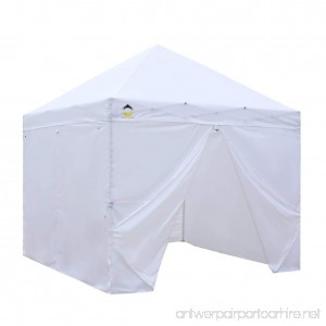CROWN SHADES Patented 10ft x 10ft Instant Commercial Canopy with 4 Removable Zipper End Sidewalls and Plus Wheeled Storage Bag White - B07C7YKWSK