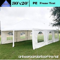 DELTA Canopies 30'x20' PE Frame Tent - Wedding Party Canopy Shelter - White - B0793923GV