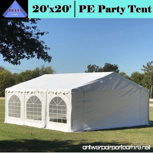DELTA Canopies Budget PE Party Tent Canopy Shelter 20'x20' - White - B076XDVPD1