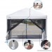 Goutime 10 x 10 Ft Pop Up Canopy Tent with Mesh Side Walls Outdoor Screen House with Wheeled Carry Bag Suitable for All Seasons - B074DTZ3FR