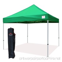 UNIQUECANOPY 300D Classic 10x10 Ez Pop up Canopy Instant Tent Outdoor Party Portable Folded Commercial shelter  with Wheeled Carrying Bag Steel Green - B077HJD99D