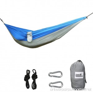 Camp Solutions Double Hammock Outdoor Parachute Hammock Bed with Carabiners Tree Straps for Backpacking Camping Beach Hiking 118(L) x 79(W) - B06ZZBKZH3