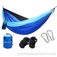 Double Camping Hammock Lightweight Nylon Parachute Hammocks with Tree Straps and Carabiners for Backpacking Travel Beach Yard 118"x78" - B074K23Z5H