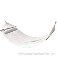 HoogaGoods Hang In There Cotton Hammock (White  Double  Set of 1). Comes with Pillow. Perfect Hammock for Patio - B074KKS87C
