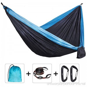 Peacechaos Double Outdoor Camping Hammocks - Weather Resistant Lightweight Parachute Nylon- Includes Stretch Resistant Tree Strap Suspension System With 16 Loops Per Strap Making - B01JFRJVVW