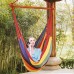 SONGMICS Cotton Hammock Chair Swing Chair Hanging Lounger for Patio Porch Garden or Backyard - Heavy-Duty Lightweight and Portable - Indoor & Outdoor - Red and Yellow UGDC185YR - B07C3F6H2Q