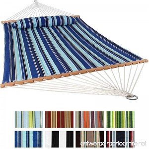 Sunnydaze 2 Person Double Hammock with Spreader Bar Quilted Fabric Bed - For Outdoor Patio Porch and Yard (Catalina Beach) - B00OQHDDD4