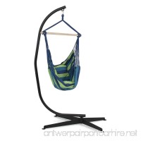 Belleze C Frame Stand Indoor Outdoor Solid Steel with Hammock Air Porch Swing Hanging Chair + Pillow - B01LW1TTJ9