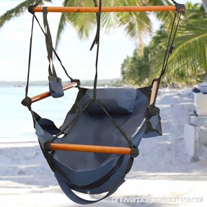Best Choice Products Hammock Hanging Chair Air Deluxe Outdoor Chair Solid Wood 250lb Blue - B003P5EU7G