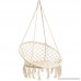 Best Choice Products Indoor/Outdoor Hanging Cotton Macrame Rope Hammock Lounge Swing Chair w/Fringe Tassels - Beige - B07BWWPN5X