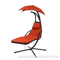 BestMassage Hanging Chaise Lounger Chair Arc Stand Air Porch Swing Hammock Chair Canopy - B07C3MWK9R