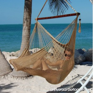 Caribbean Hammocks Polyester Hanging Chair Large 48 L Tan - B008XTV694