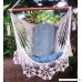 Hammock chair flower crochet handmade cotton beige/ Indoor outdoor chair hammock/ Hanging chair swing - B06X8YKVW1