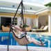 Lazy Daze Hammocks Hanging Chair with Cup Holder Footrest &Hardware for Patio Garden Outdoor Indoor  Capacity 250 lbs (Tan) - B01BGQJFSY
