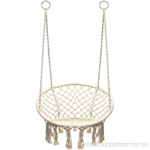 Petra Leisure Bohemian Chic Macrame Dream-Catcher Tassel Rope Chair. Perfect for Indoor/Outdoor Home Patio Deck Yard Garden. 265LB Weight Capacity. - B07BB2MS81