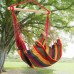 YUEBO Hanging Rope Hammock Chair Porch Swing Seat for Indoor or Outdoor Spaces Max.265 Lbs with One Spreader Bar Red Green - B077PK98DT