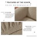 CHUN YI 2-Piece Stretch Jacquard Polyester Spandex Fabric Wing Chair Covers (Sand Wing Chair) - B07CWL1CHW