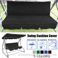 HWcover Swing Seat Cover  Waterproof Dustproof Outdoor Garden Swing Seat Cover For 3 Seater Garden Hammock 150 X 50 X 10CM / 60'' X 20'' X 4" Five colors (Black) - B07FYS3291
