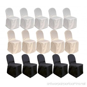 MCombo 100 pcs Polyester Banquet Chair Covers Wedding Party Decorations 7000-4000 (White) - B01LZY2SGT
