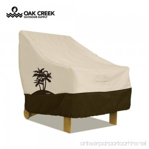Oak Creek Premium Outdoor Furniture Cover | Patio Chair Cover with Air Vents Click-Close Straps Elastic Hem Cord | Made of Heavy Duty Waterproof Fabric with PVC Coating | Palm Tree Design - B076ZSXJV8