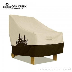 Oak Creek Premium Outdoor Furniture Cover | Patio Chair Cover with Air Vents Click-Close Straps Elastic Hem Cord | Made of Heavy Duty Waterproof Fabric with PVC Coating | Pine Tree Design - B076ZW8BDQ
