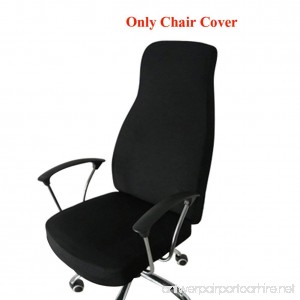Ozzptuu Spandex Elastic Chair Cover Durable Pure Color Split Thin Section Chair Covers for Computer Office Desk (Black) - B073Y6CT66