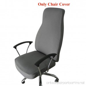 Ozzptuu Spandex Elastic Chair Cover Durable Pure Color Split Thin Section Chair Covers for Computer Office Desk (Grey) - B073Y6CZXF