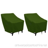 Patio Chair Covers Stackable Chairs Cover Outdoor Chairs Covers Premium Outdoor Furniture Cover Durable and Water Resistant Fabric  for Lounge Chairs-Green(L31 x D39 x H31 inch  Green 2Pack) - B076GZK86Y