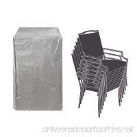 Patio Stackable Chairs Cover Patio Chair Covers Waterproof Durable Grey 26" L x 34" D x 46" H - B078XGFKFY