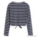 Spbamboo Women Ladies Striped Printing Basic T-Shirt Long Sleevel Tops Blouse - B07FVZPW38
