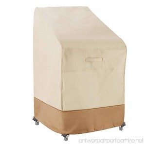 Villacera 83-DT5784 7318 Stackable Chairs Cover Beige and Brown - B0161JCYVG