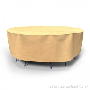 Budge All-Seasons Round Patio Table and Chairs Combo Cover Medium (Tan) - B005NH2GR0