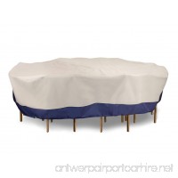 Eevelle Accents Patio Rectangular Table Set Cover | Khaki/ Navy (Large) - B072N3THYY