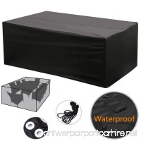 LEMENTSTART Rectangular Table Chairs Protective Cover Waterproof Dustproof Folding Outdoor Furniture Set Cover (83.8 x 51.9 x 29 in) - B074C6WG6J
