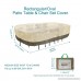 PHI VILLA Patio Rectangular Table & Chair Set Cover Water Resistant Outdoor Furniture Cover With Pop-up Supporter Medium - B078773NFR