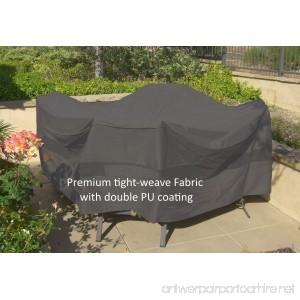 Premium Tight Weave Chat set Deep Seating patio Set Cover 104 Dia. x 31H in Grey - B01ENXKJ2S
