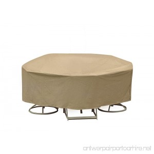 Protective Covers Weatherproof Patio Table and Chair Set Cover 48 Inch x 54 Inch Round Table Tan - B00B7YLE80