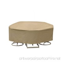 Protective Covers Weatherproof Patio Table and Chair Set Cover  60 Inch Round Table  Tan - B00B7YLCN2