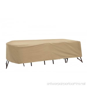 Protective Covers Weatherproof Patio Table and Chair Set Cover 72 Inch x 76 Inch Oval/Rectangle Table Tan - B00B7YLH28