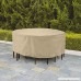 SunPatio Outdoor Table and Chair Cover Waterproof Patio Round Furniture Set Cover 72 Dia x 30 H Heavy Duty Dining Table Set Cover All Weather Protection Beige - B07DNW51NV