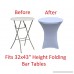 32 Round x 43 Tall Spandex Fitted Table Cover for Folding Bar Height Tables (White) - B078GV1ZDY