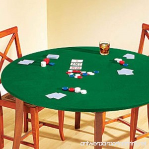 Fitted Round Elastic Edge Solid Green Felt Bistro High Top Table Size Fits 24 to 33 Table Cover for Poker Puzzles and Board Games - B073QVHMGW