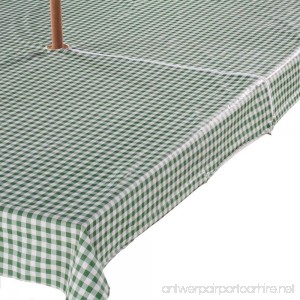 Gingham Zippered Umbrella Table Cover - 60 X 90 Oblong - Green - B00ARP8ZFU