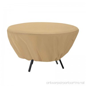 Mitef Waterproof Round Patio Table Cover - Outdoor Furniture Cover(50 inch Beige) - B07D5XBYYW