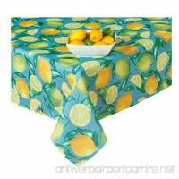 Newbridge Lemon Grove Print Zippered Umbrella Fabric Tablecloth (60 x 84 Rectangle Umbrella) - B07BHFK6VR