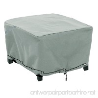Patio Ottoman/Side Table Cover Rectangular Premium Outdoor Furniture Cover with Durable and Waterproof PEVA-Grey (L26" x W26" x D17") - B077M7RL44